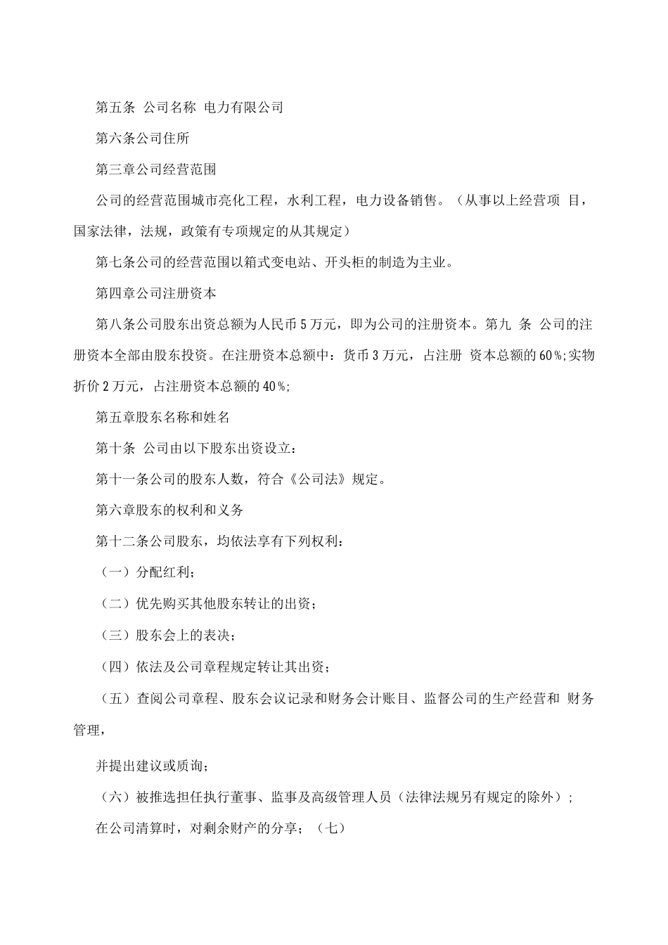电力公司章程_第2页