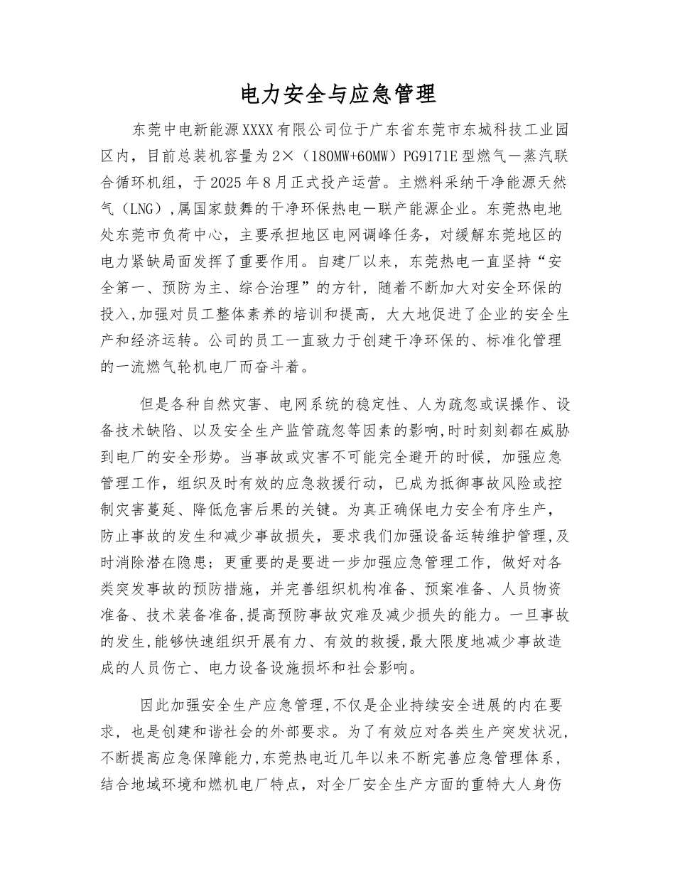电力安全与应急管理_第1页