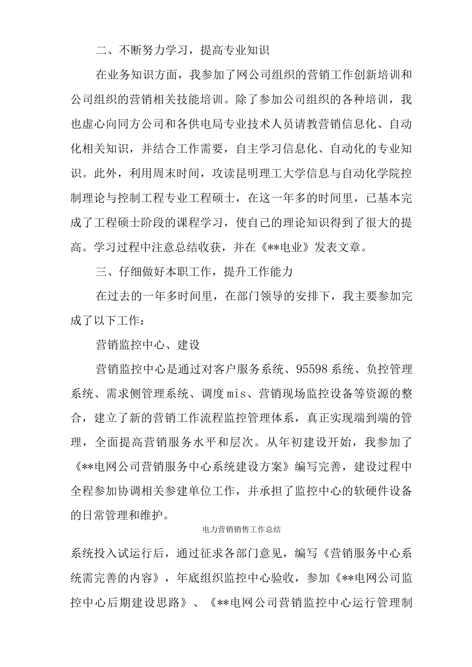 电力营销销售工作总结_第2页