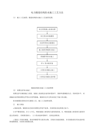 电力隧道结构防水施工工艺方法