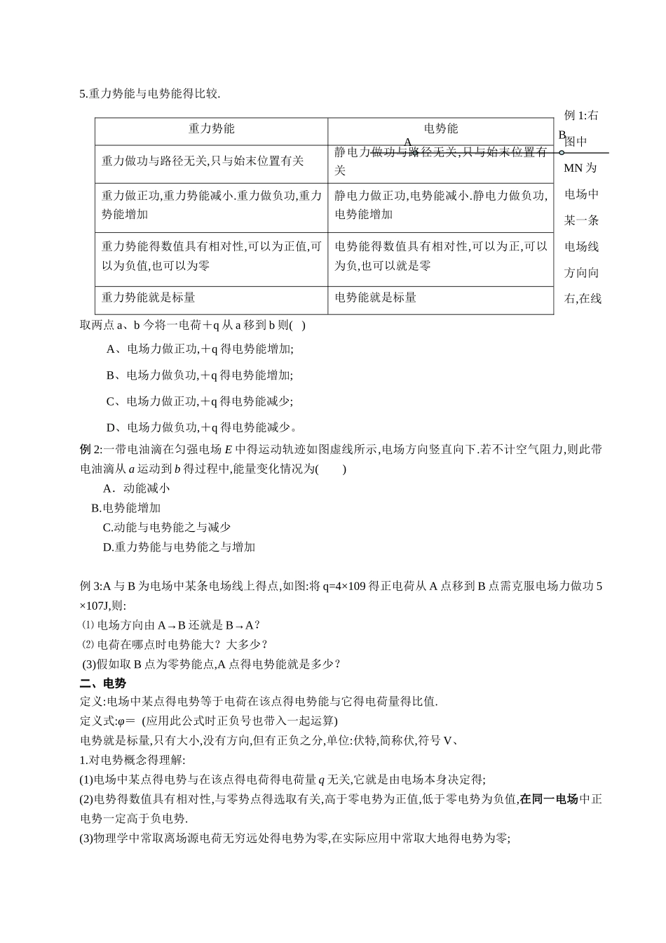 电势、电势能学生讲义_第2页