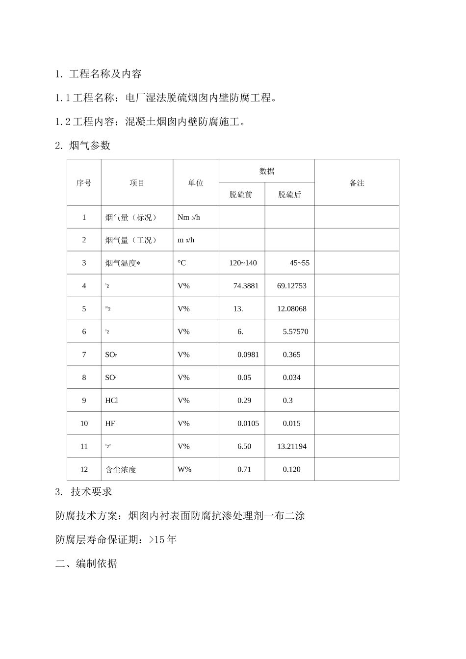 电厂湿法脱硫烟囱防腐施工方案_第2页