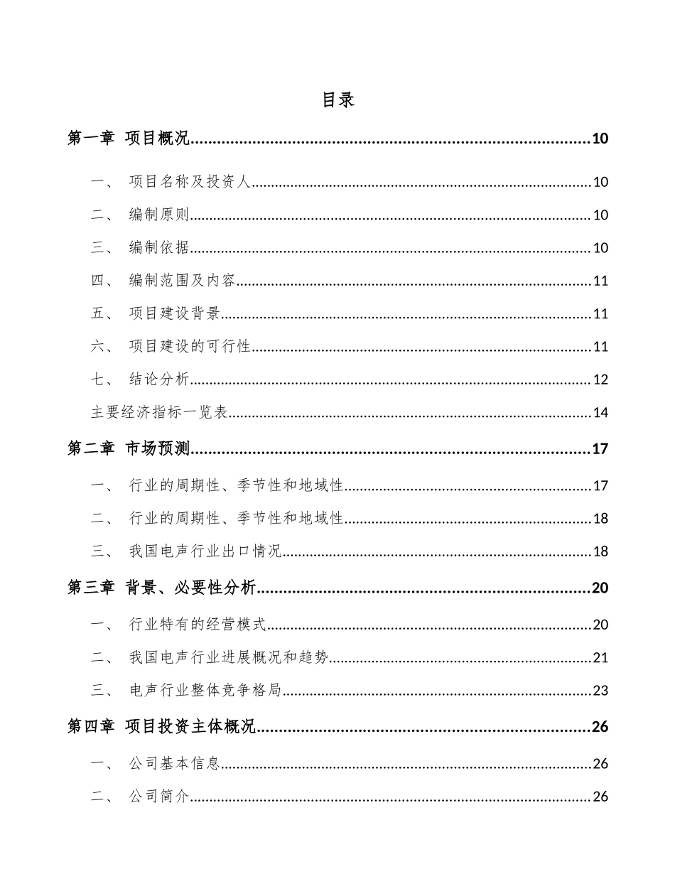 电声产品项目可行性报告_第2页