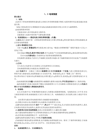 电场强度知识点总结