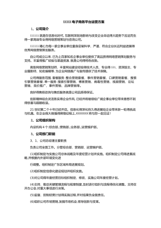 电子商务平台运营方案