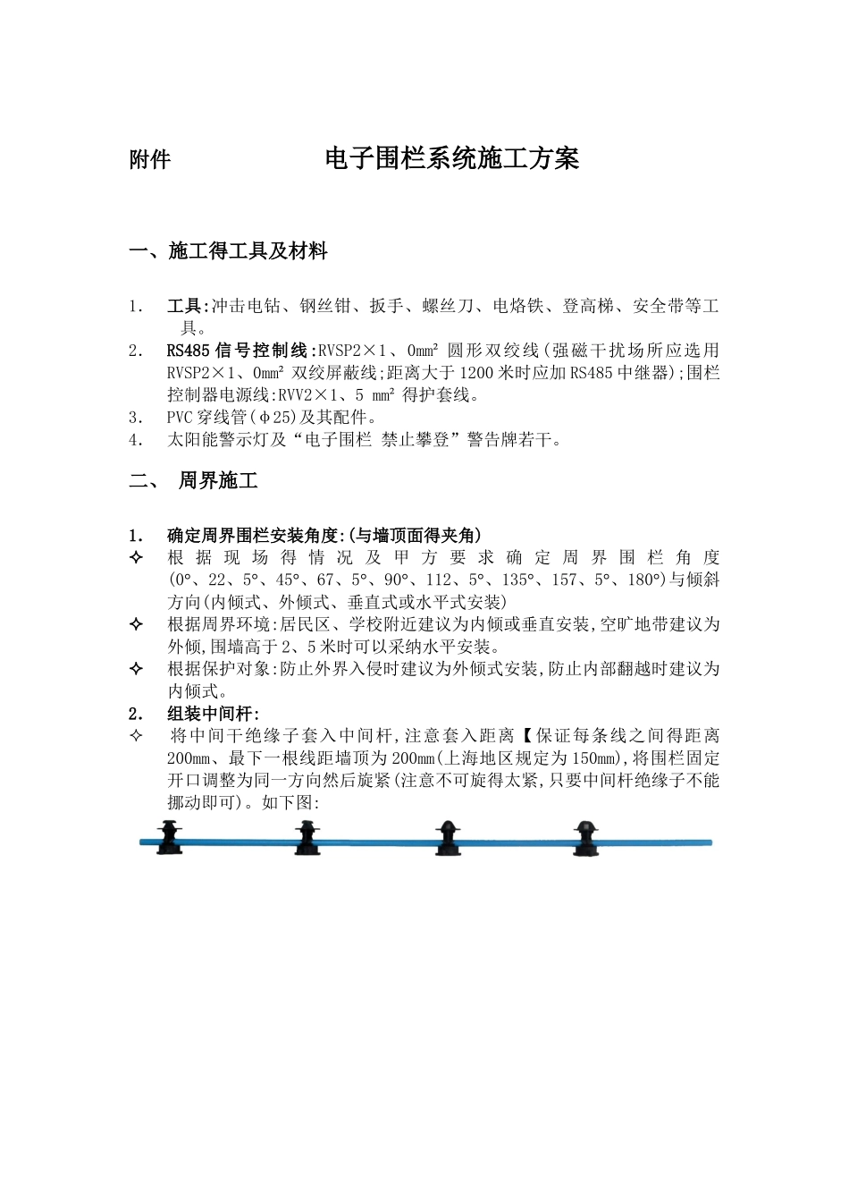 电子围栏系统施工方案_第1页