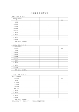 电房巡查记录