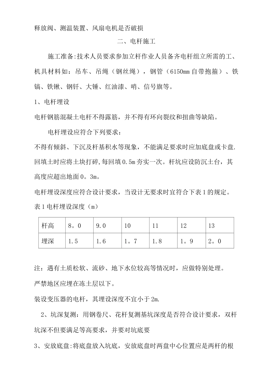 电杆施工方案_第1页