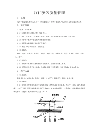 电梯厅门安装质量管理