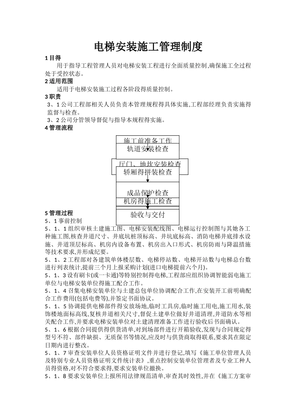 电梯安装工程施工管理制度_第1页