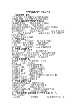 电气安装配管符号表示方法