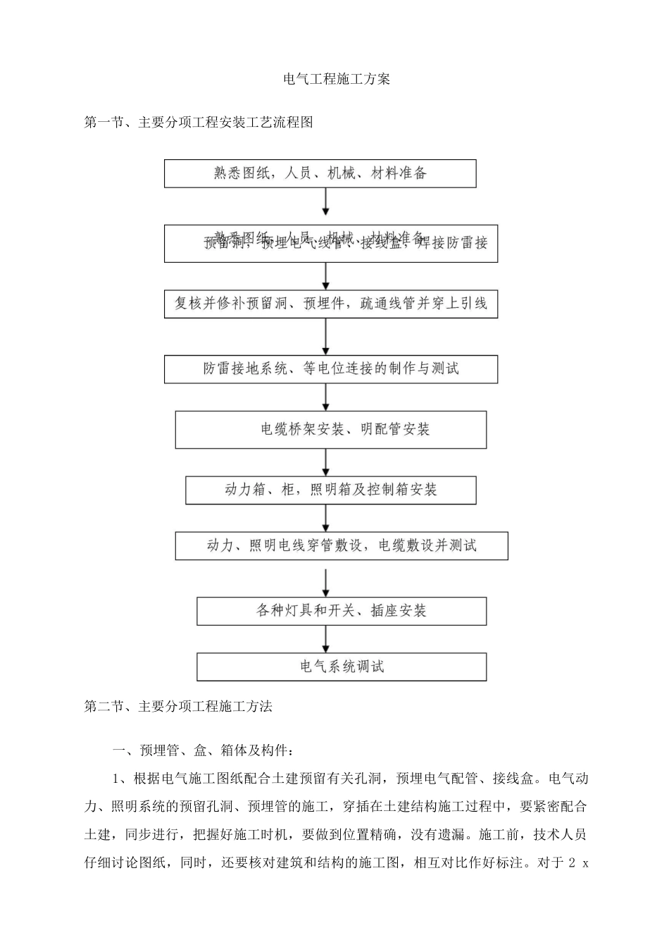 电气工程施工方案14_第1页