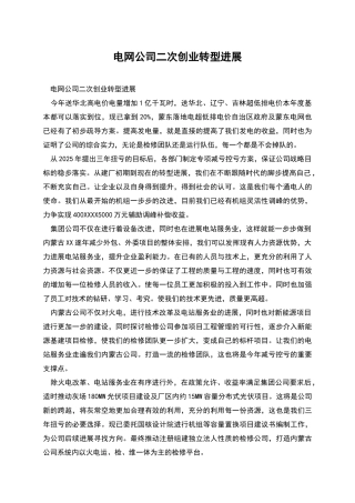 电网公司二次创业转型发展