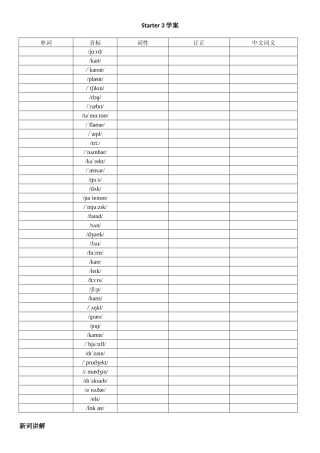 25秋新人教版英语七年级上册 Starter unit 3学案