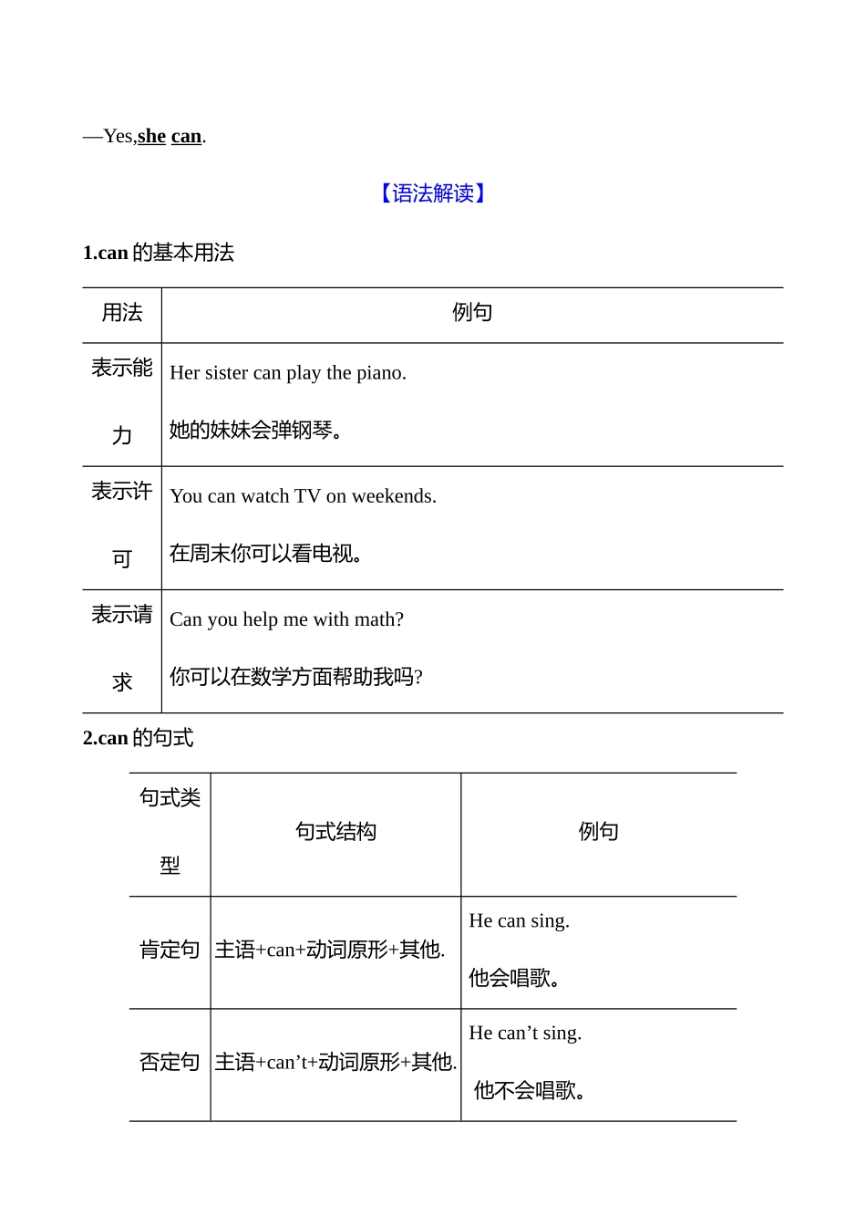 25秋新人教版英语七年级上册 Unit 5　Section A (Grammar Focus-3d)学案_第2页