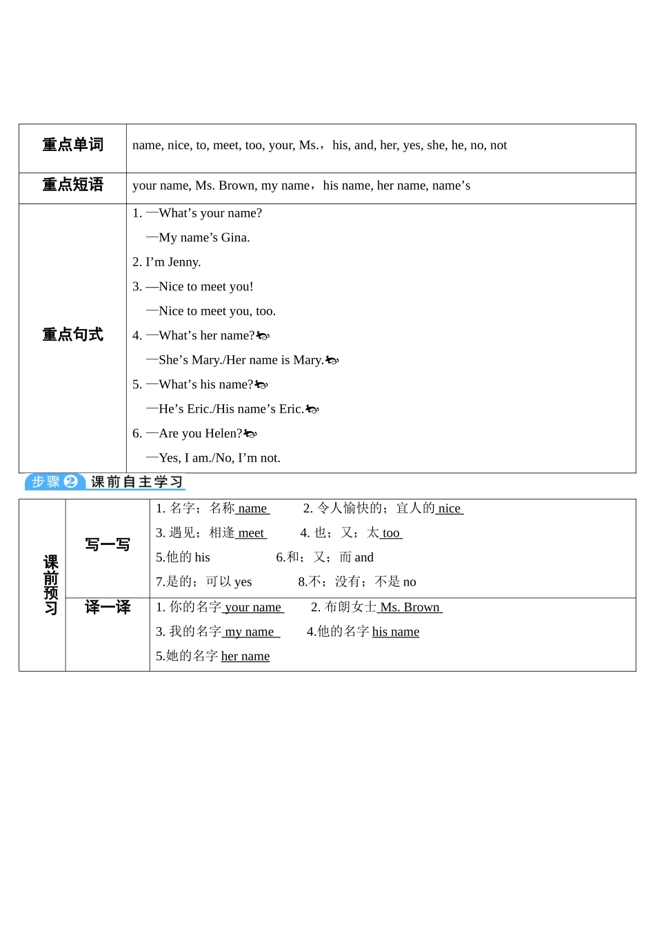 （25秋）新人教版英语七年级上册Unit1教案（共5课时）_第3页