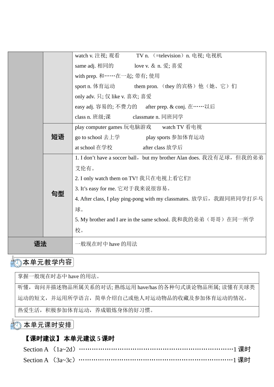 （25秋）新人教版英语七年级上册Unit5  教案（共5课时）_第2页