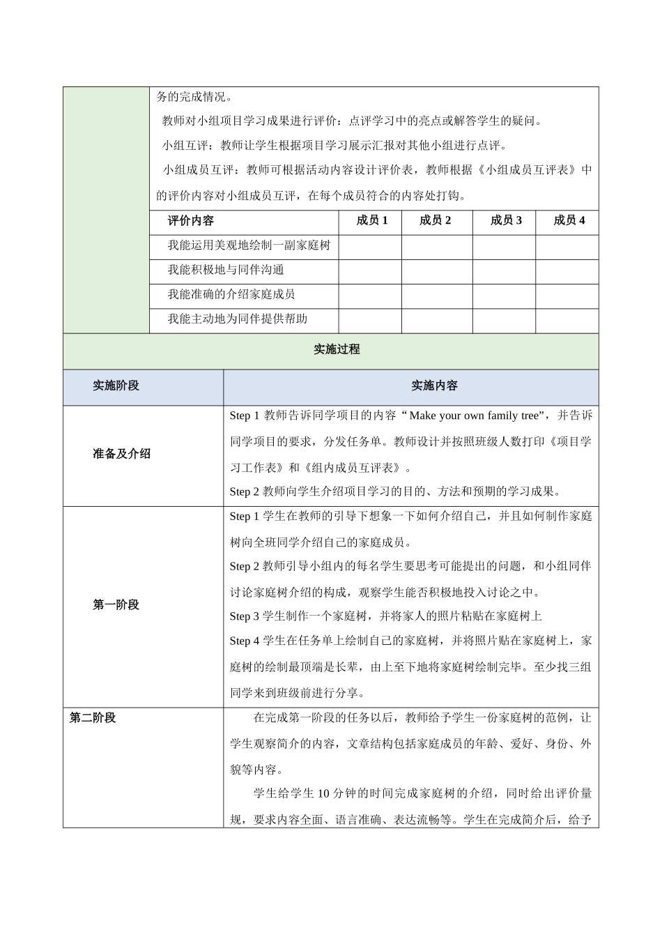 25秋新人教版七年级英语上册Unit 2 We're Family  Project教案_第3页