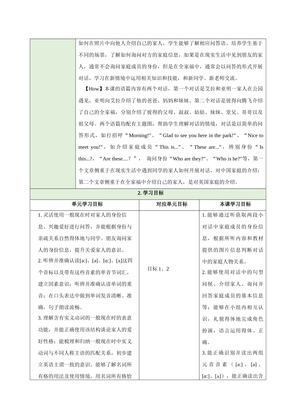 25秋新人教版七年级英语上册Unit 2 We're Family Section A1a-Pronunciation教案_第2页