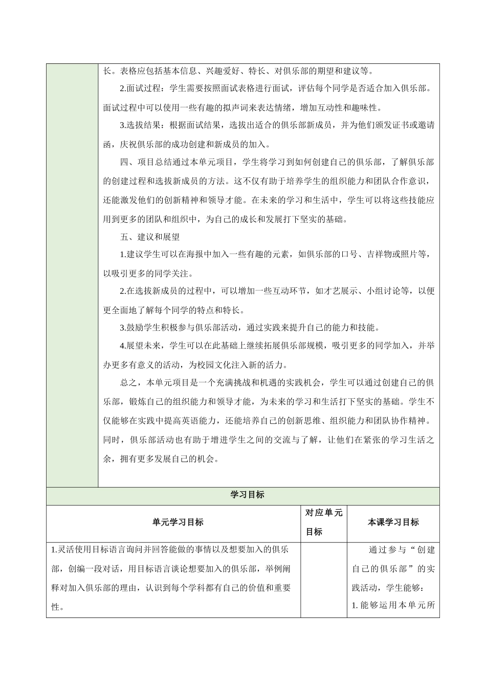 25秋新人教版七年级英语上册Unit 5 Fun Clubs  Project教案_第2页