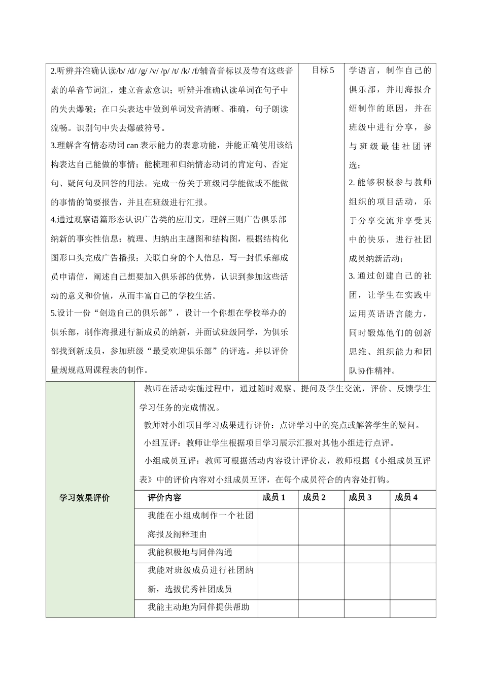 25秋新人教版七年级英语上册Unit 5 Fun Clubs  Project教案_第3页