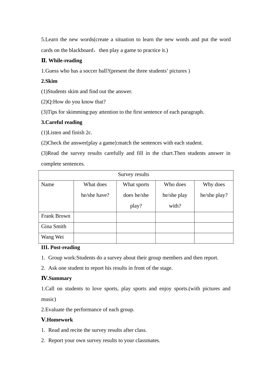 25秋新人教版七年级英语上册Unit 5 Section B (2a-2c)教案  _第2页