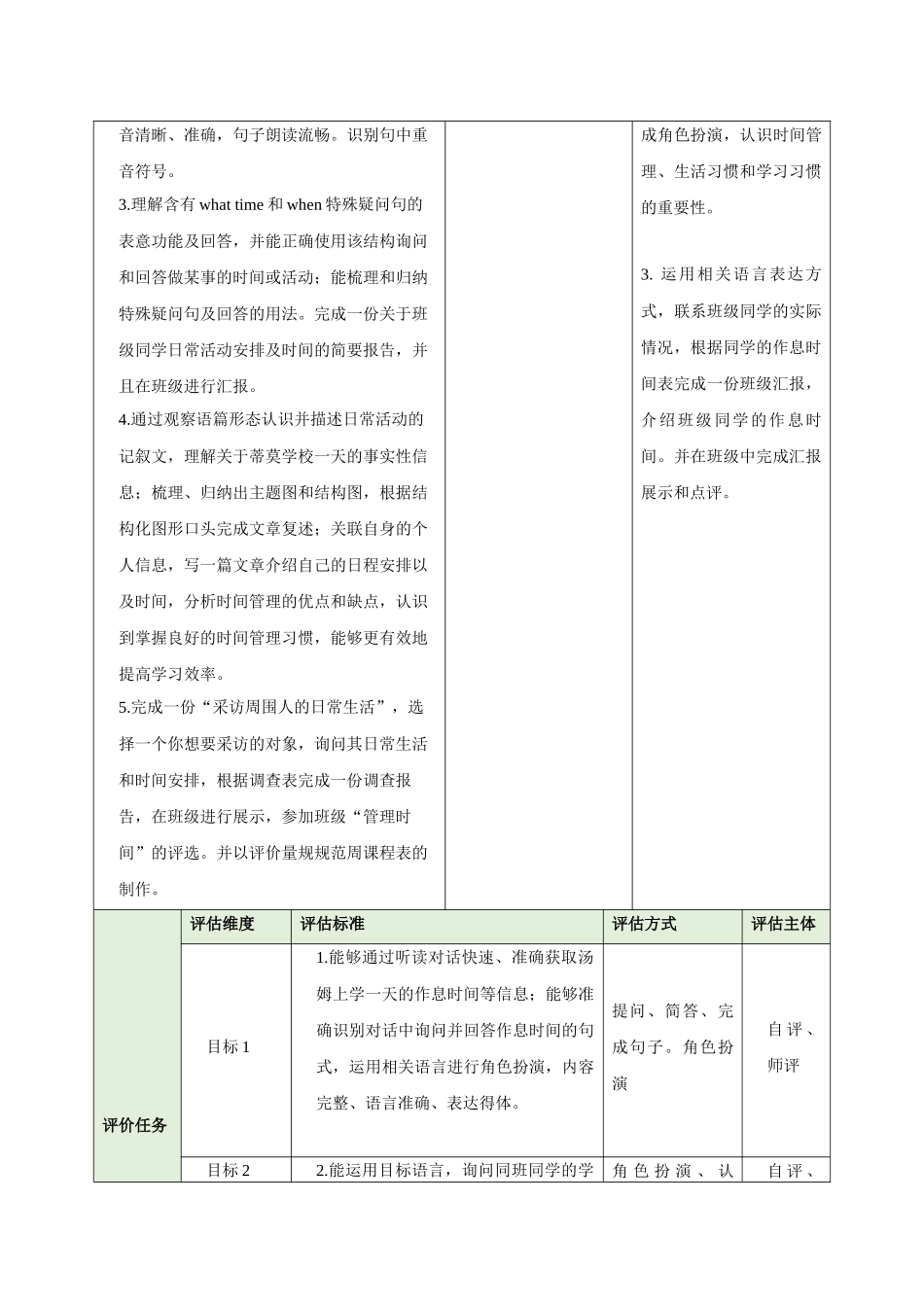 25秋新人教版七年级英语上册Unit 6 A Day in the life Section A How do you spend your school day 2a-2e教案_第3页