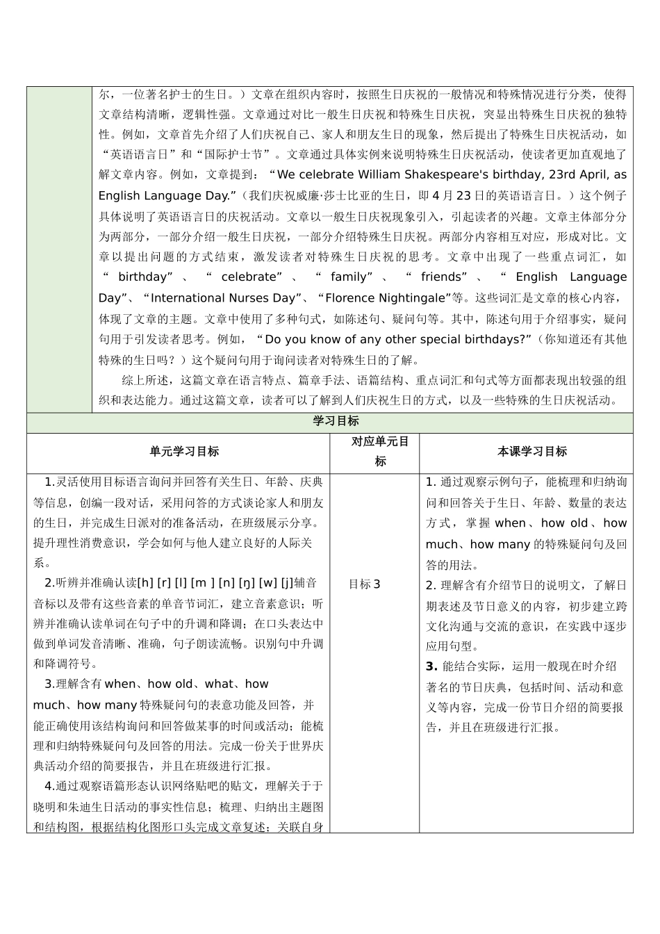 25秋新人教版七年级英语上册Unit 7 Happy Birthday!  Section A Grammar Focus教案   _第2页