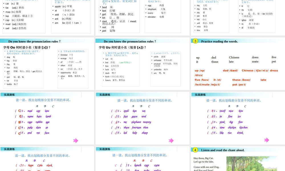 25秋新人教版七年级英语上册-Starter Unit 3 课时2 Section A（Pronunciation）课件