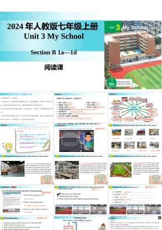 25秋新人教版七年级英语上册-Unit 3 课时4 Section B（1a-1d）课件