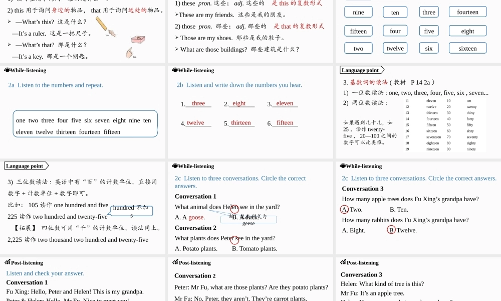25秋新人教版七年级英语上册Starter+Unit+3+Welcome！Section+A+1a-2d课件