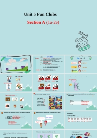 25秋新人教版七年级英语上册Unit 5 Fun Clubs Section A (1a-2e) 课件2