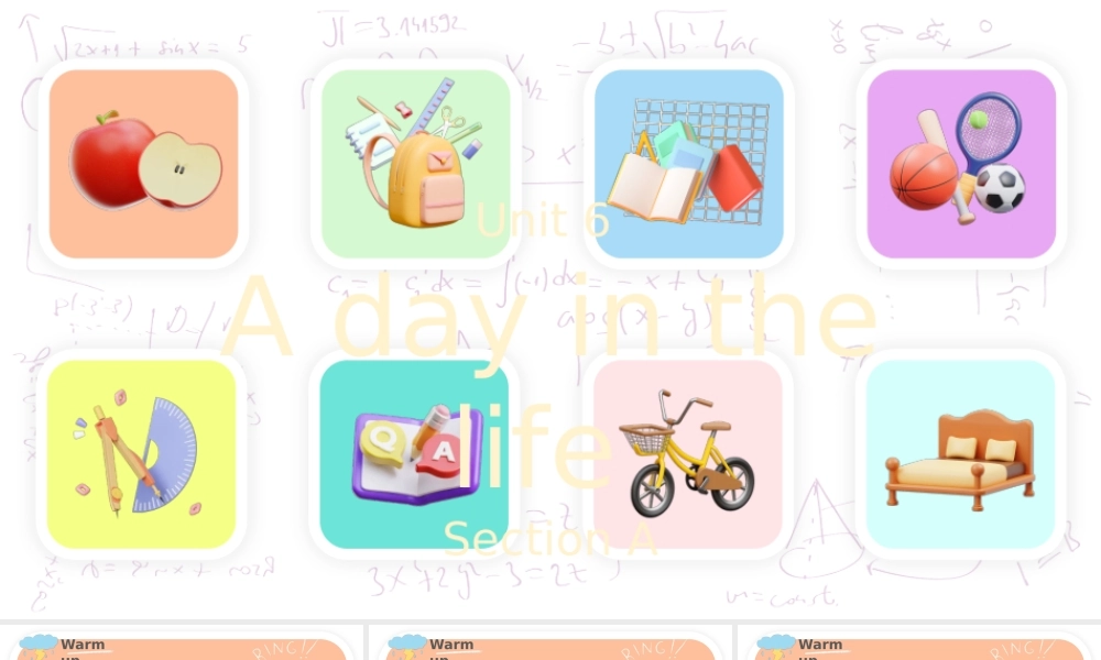 25秋新人教版七年级英语上册Unit 6 A day in the life Section A（1a -Grammar Focus课件