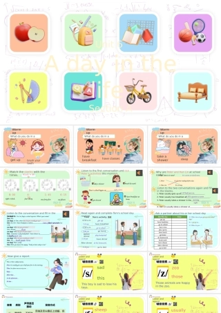 25秋新人教版七年级英语上册Unit 6 A day in the life Section A（1a -Grammar Focus课件