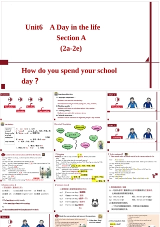 25秋新人教版七年级英语上册Unit6 A Day in the Life SectionA（2a-2e）课件 