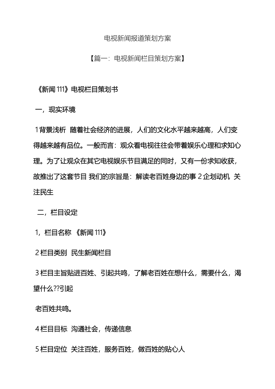 电视新闻报道策划方案_第2页