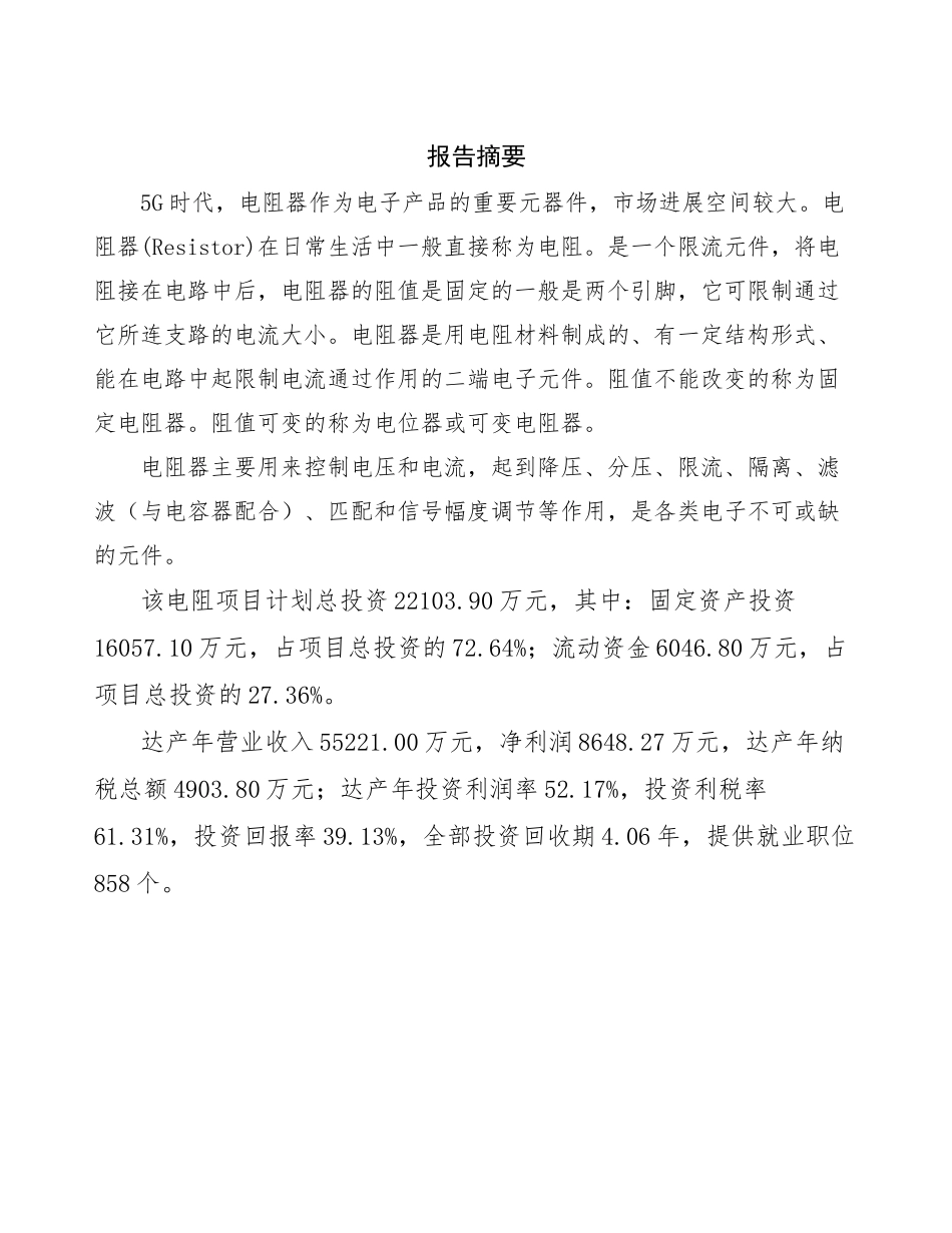 电阻生产加工项目商业计划书_第2页