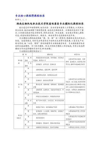 畜牧兽医专业核心课程的课程标准