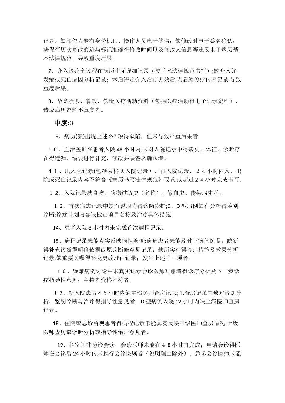 病例医疗缺陷的分度及种类_第2页