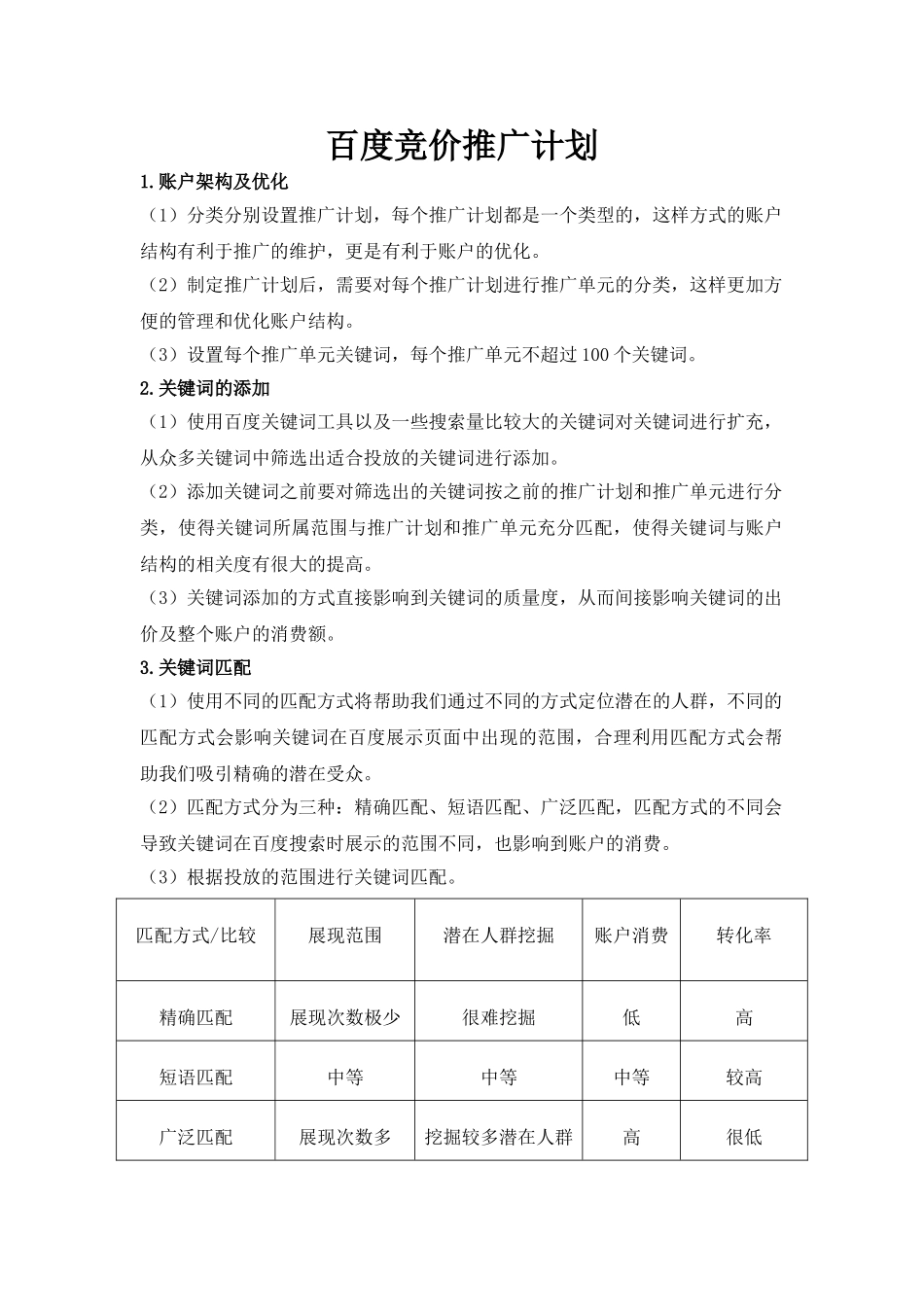 百度竞价推广方案-百度竞价推广策划_第1页