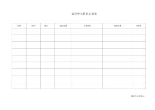 监控中心值班记录表