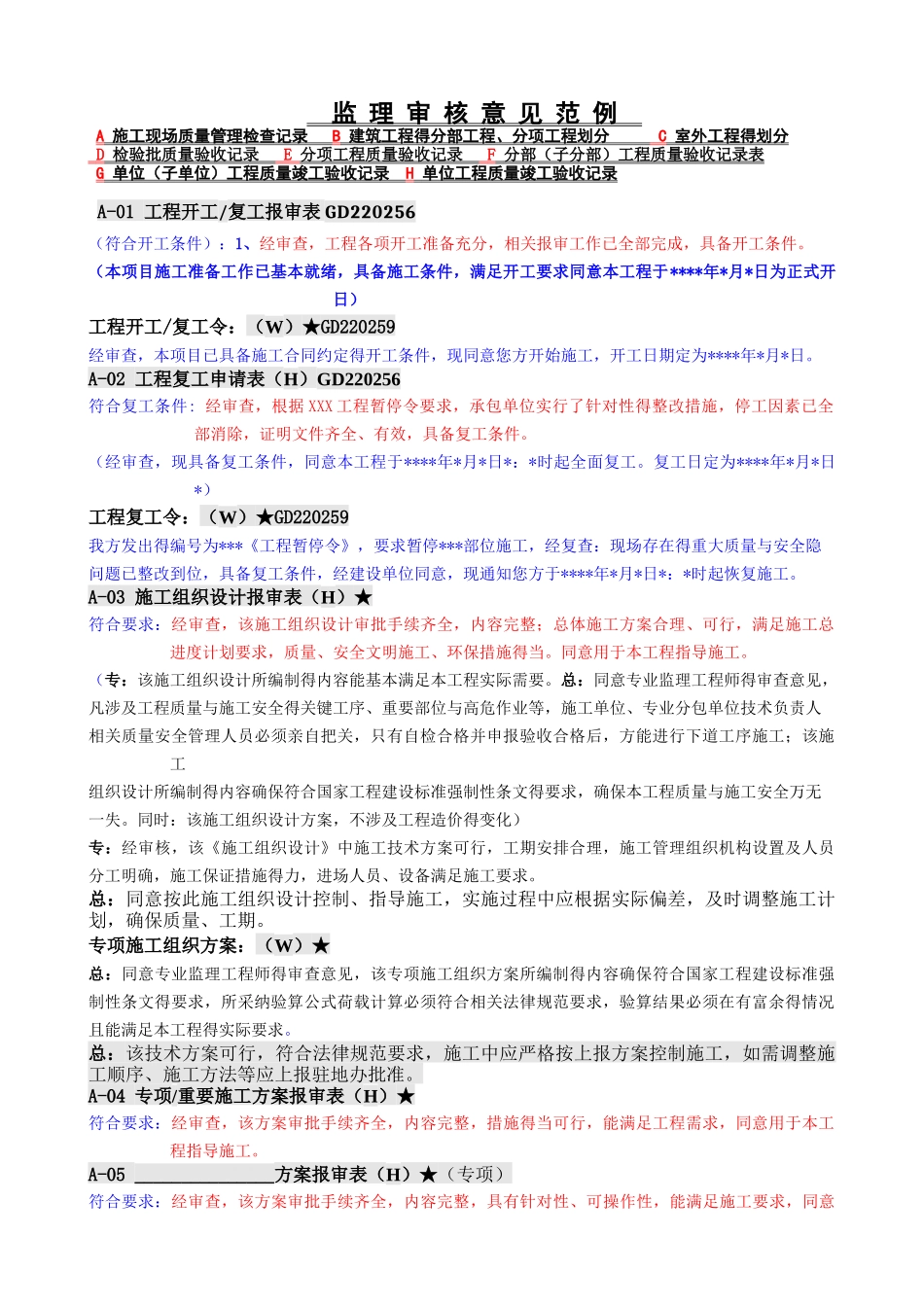 监理审核意见范例-_第1页