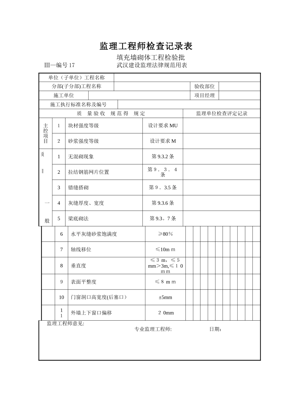 监理工程师检查记录表_第3页