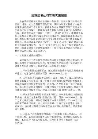 监理监督处罚管理实施细则