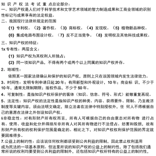 知识产权法考试重点
