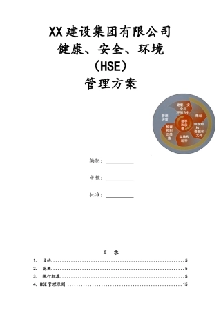 石化项目HSE管理方案