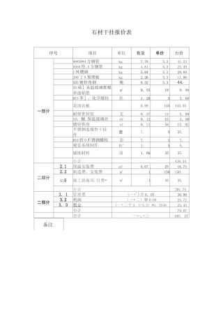 石材干挂报价表
