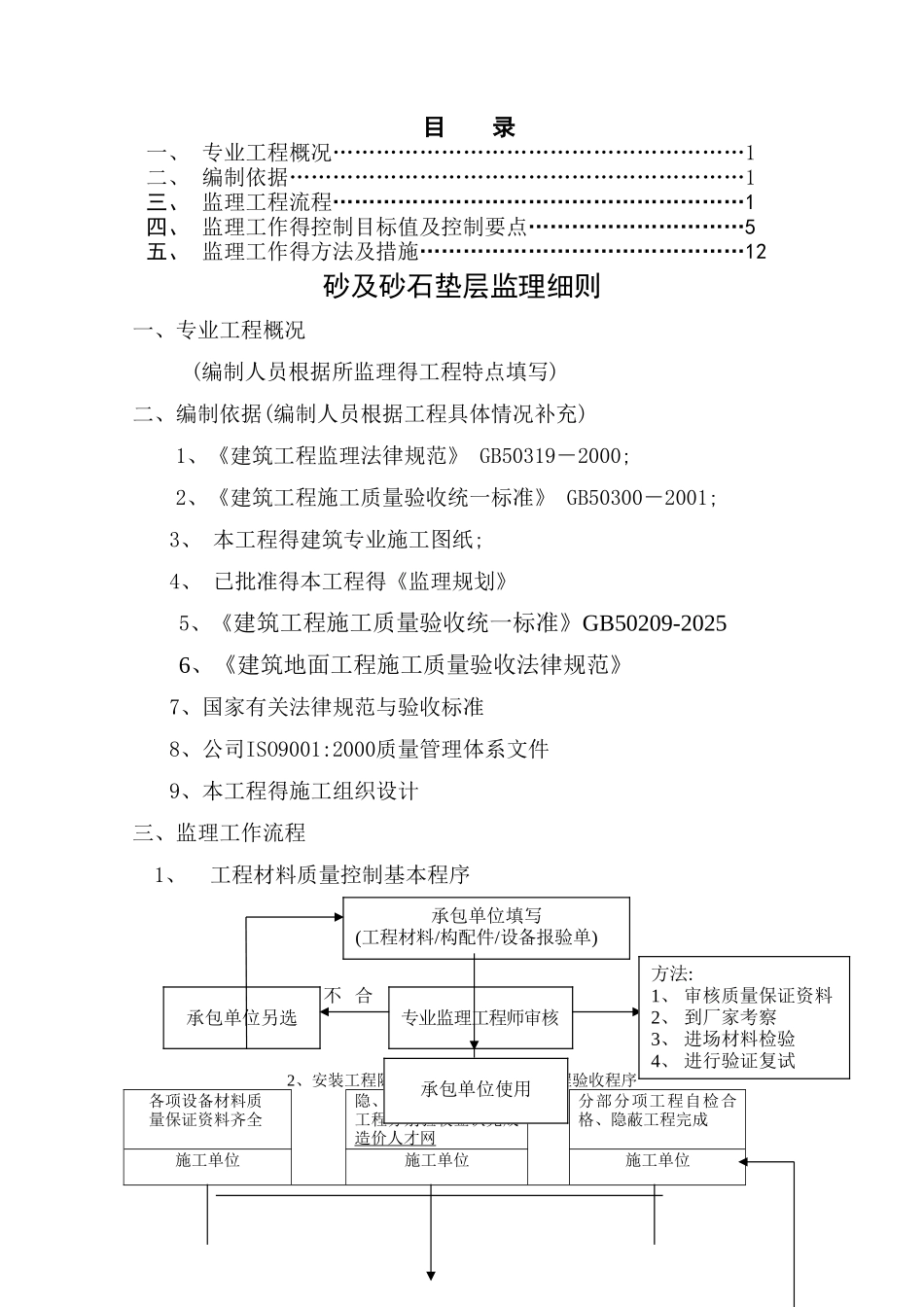 砂及砂石垫层监理细则_第1页