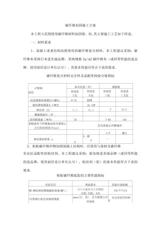 碳纤维粘贴加固施工方案