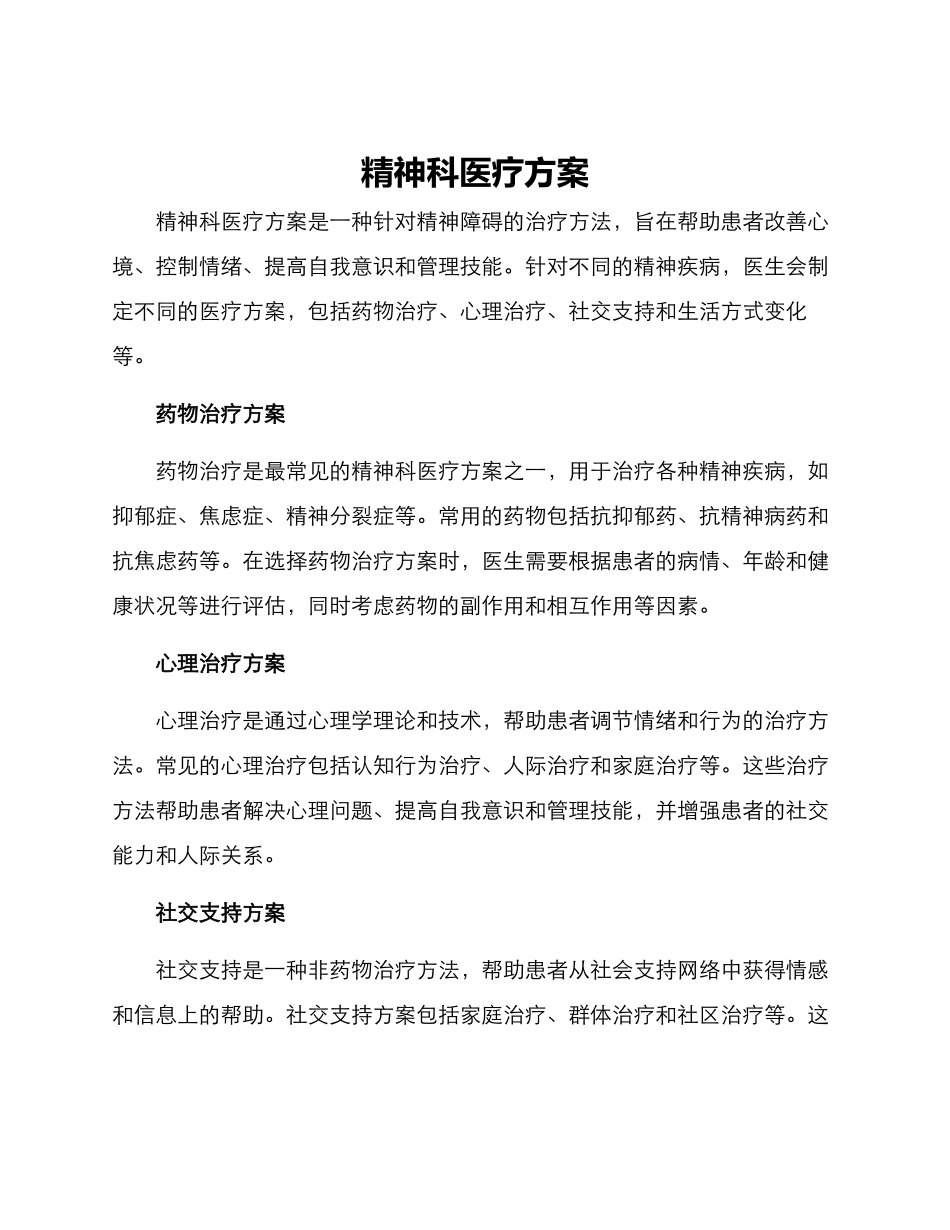 神科医疗方案_第1页